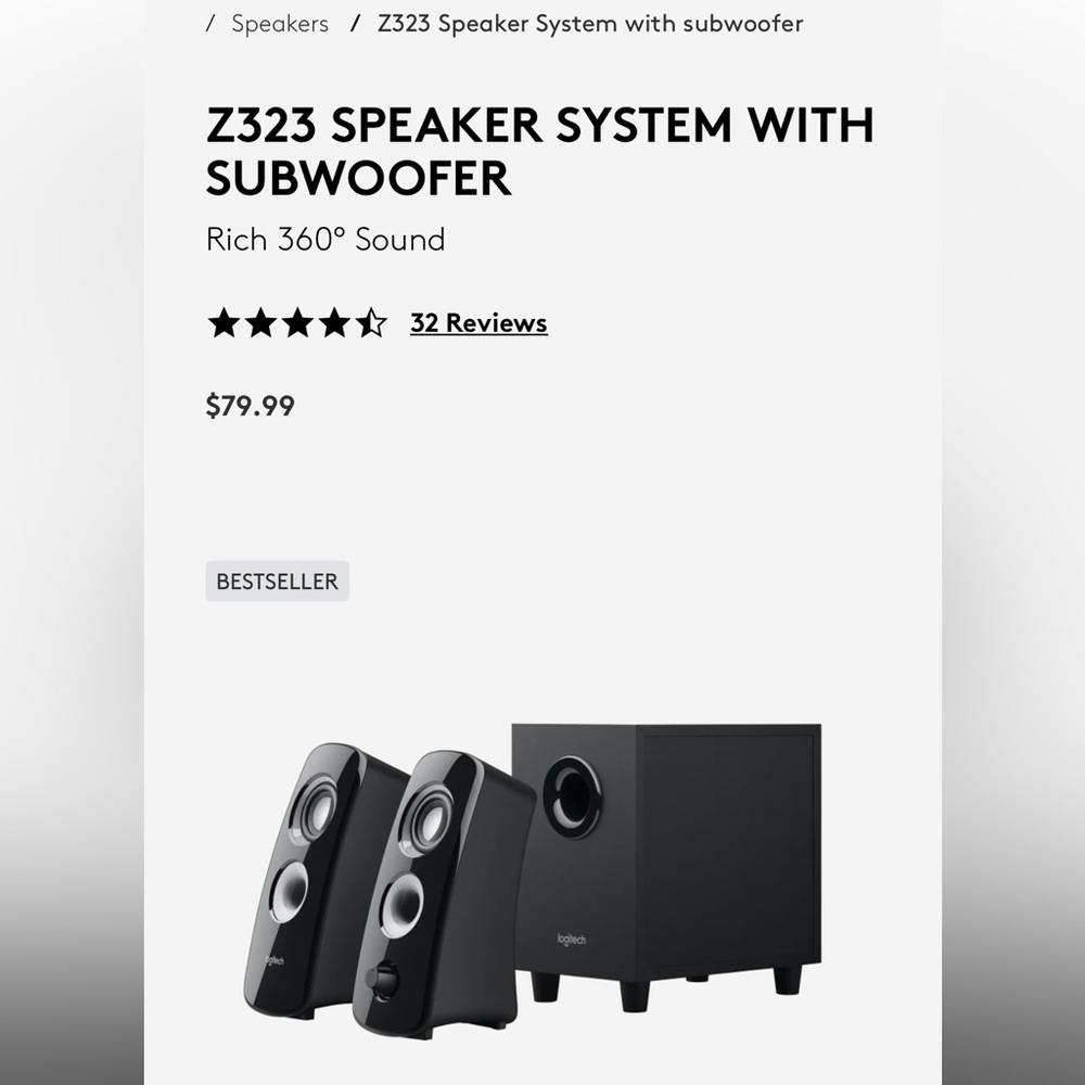 New Logitech z323 subwoofer speakers